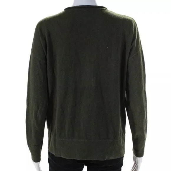 NEW Lisa Todd Cotton/Cashmere Knit Long Sleeve Zipper Hem Sweater Green Size M - Picture 4 of 8